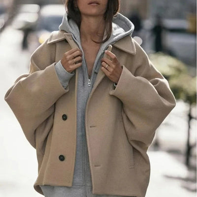 Wivose | Oversize modische dicke und warme Damenjacke aus Kaschmirwolle