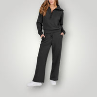 Damen Zweiteiler Trainingsanzug | Moderne – Schwarz