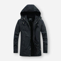 Moderne Herren Winterjacke mit Kapuze und lässiger Passform – Schwarz