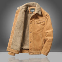 Herrenjacke | Frontverschluss und Taschen vorne – Khaki