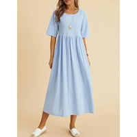 Hilaria | Damen Premium Kleid – Hellblau