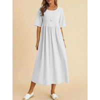 Hilaria | Damen Premium Kleid – Weiß