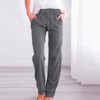 SAVANNAH - Hose mit elastischer Taille – Dunkelgrau