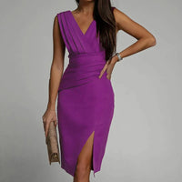 Sonjan | Damen Elegantes Midikleid – Lila