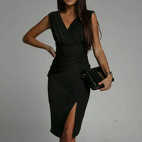 Suri - Elegantes Midi-Kleid – Schwarz