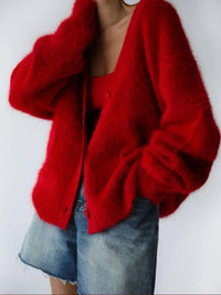 Janessa | Strickjacke – Rotes Fell