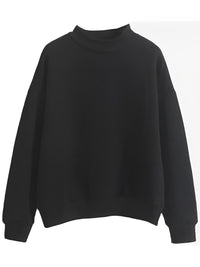 Yierlith | Sweatshirt mit Rundhalsausschnitt – Schwarz
