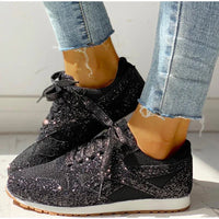 Heidi-Mode | Sportschuhe mit Pailletten In Glitzer – Schwarz
