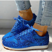Heidi-Mode | Sportschuhe mit Pailletten In Glitzer – Dunkelblau