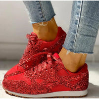 Heidi-Mode | Sportschuhe mit Pailletten In Glitzer – Rot