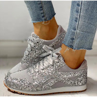 Heidi-Mode | Sportschuhe mit Pailletten In Glitzer – Silber