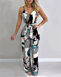 FINLEY - Bedruckter Overall mit Blumenmuster – Schwarz