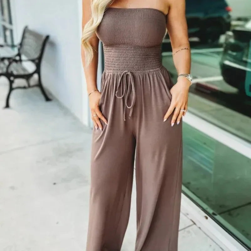 Raina - Bohemien trägerloser Jumpsuit