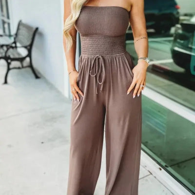 Raina - Bohemien trägerloser Jumpsuit
