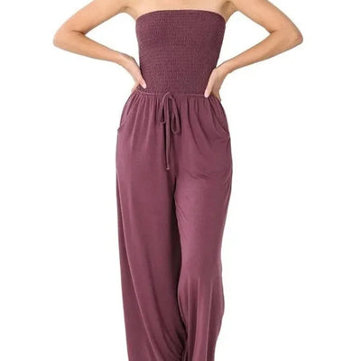 Raina - Bohemien trägerloser Jumpsuit