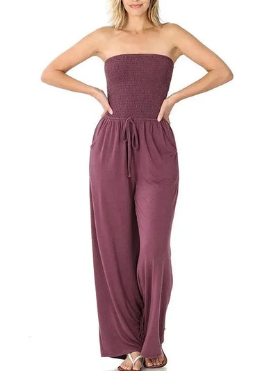 Raina - Bohemien trägerloser Jumpsuit