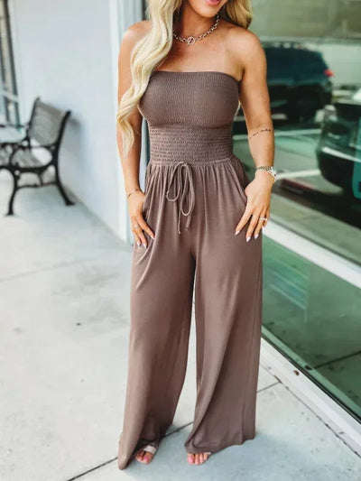 Raina - Bohemien trägerloser Jumpsuit