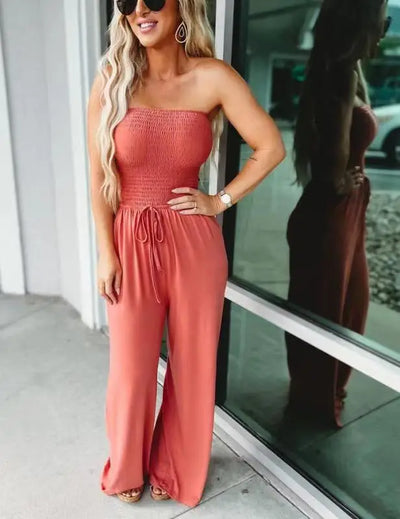 Raina - Bohemien trägerloser Jumpsuit