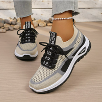 Melina | Leichte Komfort-Sneaker – Schwarz-Khaki