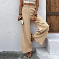 Fiona Sommerhosen | Elegante luftige sommerhosen damen mit weitem Bein – Khaki