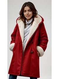 Damen Kapuzenjacke | Warm gefüttert und wasserabweisend – Weinrot