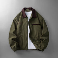Cord Herren Zip-Jacke – Grün