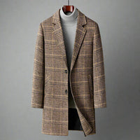 Herren Wollmantel Klassisch Elegant – Khaki