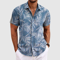 Tropisches Herren Freizeithemd – Blau