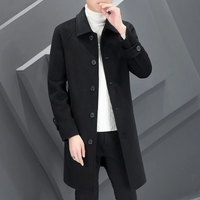 Herren Wollmantel Klassisch - Minimalistisches Design für den Winter – Schwarz