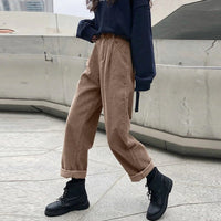 Gemütliche Damen Cordhose mit hoher Taille – Braun