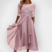 Elegantes Damen Midi-Kleid – Flieder
