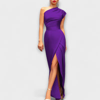 Elegantes Asymmetrisches Damen Abendkleid – Lila