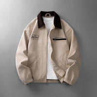 Cord Herren Zip-Jacke – Beige