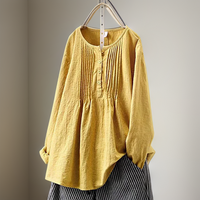 Elegante Damen Tunika mit Knopfleiste – Gelb
