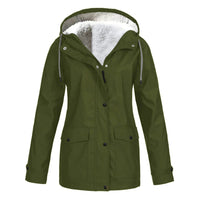Damen Winterjacke wasserdicht & warm mit Kapuze | Outdoor Funktionsjacke – Grün