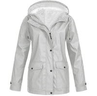 Damen Outdoor Jacke | Wasserdicht, Winddicht & Warmfutter – Hellgrau