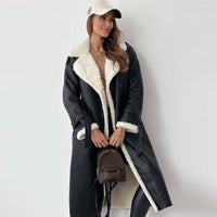 Damen Langer Daunenmantel mit Knopfleiste | Warm und Elegant – Schwarz