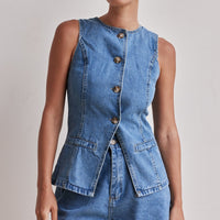 Modernes Damen Jeans-Set – Hellblau