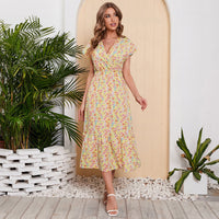 Rosa | Stilvolles Kleid mit Bauchbedeckung – Gelb