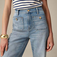 Ausgestellte Schlaghose Damen Jeans – Blau