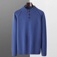 Herren Strickpullover aus Merino Wolle - Warm & Elegant – Azurblau