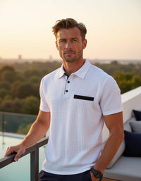 Sportlich-Elegantes Herren Poloshirt – Weiß