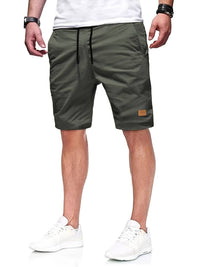 Lässige Kordelzug-Shorts für Herren - Abgeschnitten & Bequem – Oliv