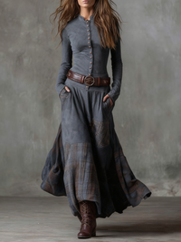 Michelle™ - Wildlederkleid mit Gürtel – Grau