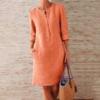 Leichte Damen Tunika Kleid – Orange