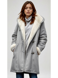 Damen Kapuzenjacke | Warm gefüttert und wasserabweisend – Grau