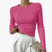 Langärmeliges Damen Basic Shirt – Rosa