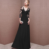Damen Elegantes Abendkleid Lang | Maxikleid für festliche Anlässe – Schwarz