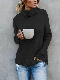Damen Rollkragenpullover - Elegant & Warm – Schwarz