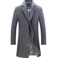 Herren Wintermantel - Eleganter Wollmantel mit warmer Fütterung für Business & Freizeit – Dunkelgrau